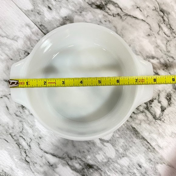 VTG Dynaware Pyr-o-rey Brown Daisy Flower Med Round Casserole Dish Milk Glass - Picture 5 of 7